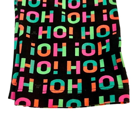 SweetLegs Plus Women's Leggings Black Multicoloured Ho Ho Ho - Picture 9 of 14